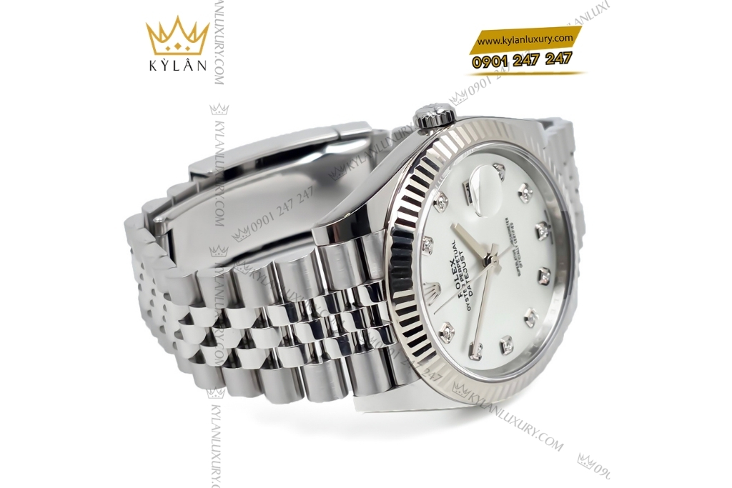 Kỳ Lân Luxury dong ho rolex datejust 126334 mother of pearl mat kham trai 5 Đồng hồ Rolex Datejust 41 mặt khảm trai 126334-0020