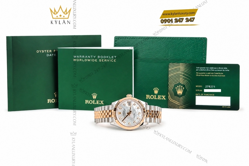 Kỳ Lân Luxury dong ho rolex datejust 278271 0026 mat so vo trai trang 12 Đồng hồ Rolex Datejust 31 mặt số xà cừ 278271-0026