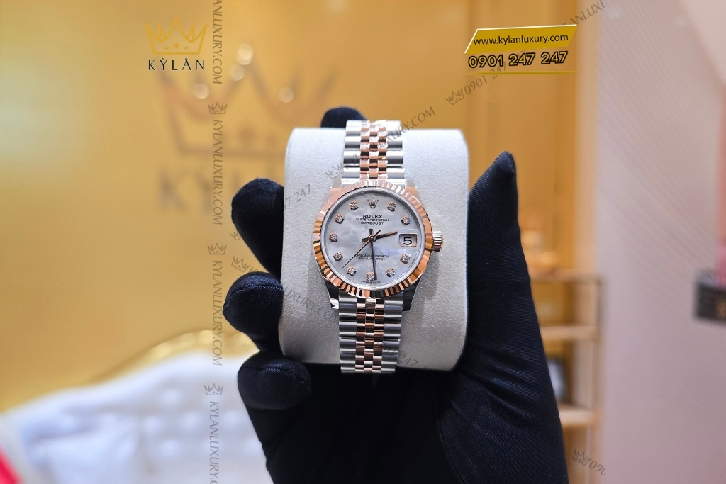 Kỳ Lân Luxury dong ho rolex datejust 278271 0026 mat so vo trai trang 2 Đồng hồ Rolex Datejust 31 mặt số xà cừ 278271-0026
