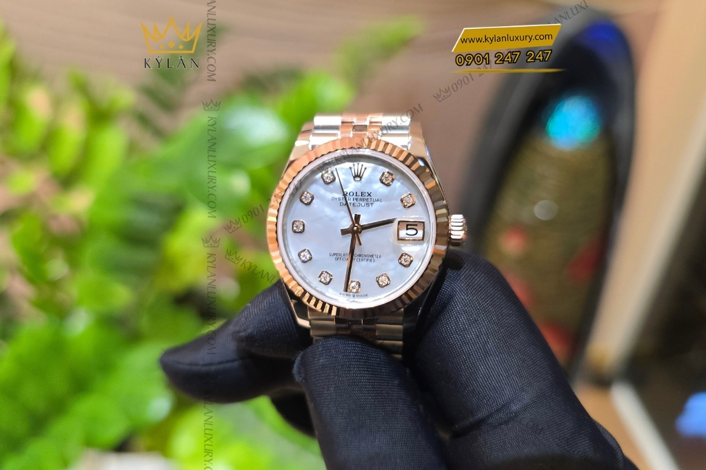 Kỳ Lân Luxury dong ho rolex datejust 278271 0026 mat so vo trai trang 3 Đồng hồ Rolex Datejust 31 mặt số xà cừ 278271-0026