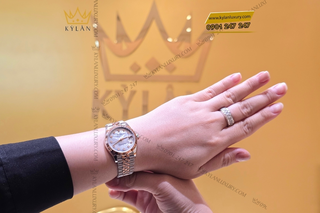 Kỳ Lân Luxury dong ho rolex datejust 278271 0026 mat so vo trai trang 4 Đồng hồ Rolex Datejust 31 mặt số xà cừ 278271-0026
