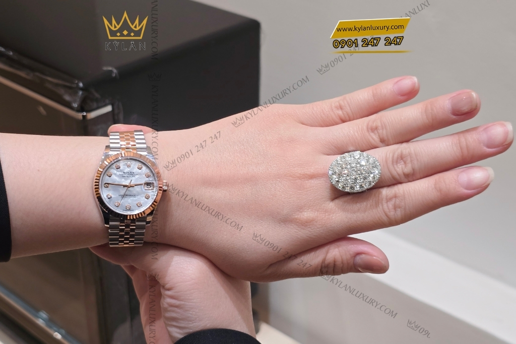 Kỳ Lân Luxury dong ho rolex datejust 278271 0026 mat so vo trai trang 5 Đồng hồ Rolex Datejust 31 mặt số xà cừ 278271-0026