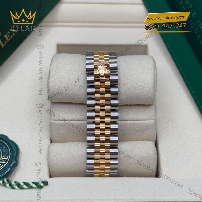 Kỳ Lân Luxury dong ho rolex datejust 278383rbr 0028 vang vang mat so kham trai 2 Đồng hồ Rolex Datejust 31 mặt xà cừ kim cương 278383RBR-0028