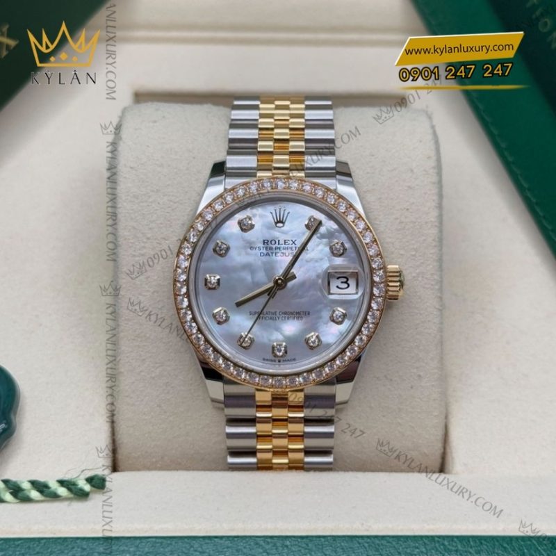 Đồng hồ Rolex Datejust 31 mặt xà cừ kim cương 278383RBR-0028