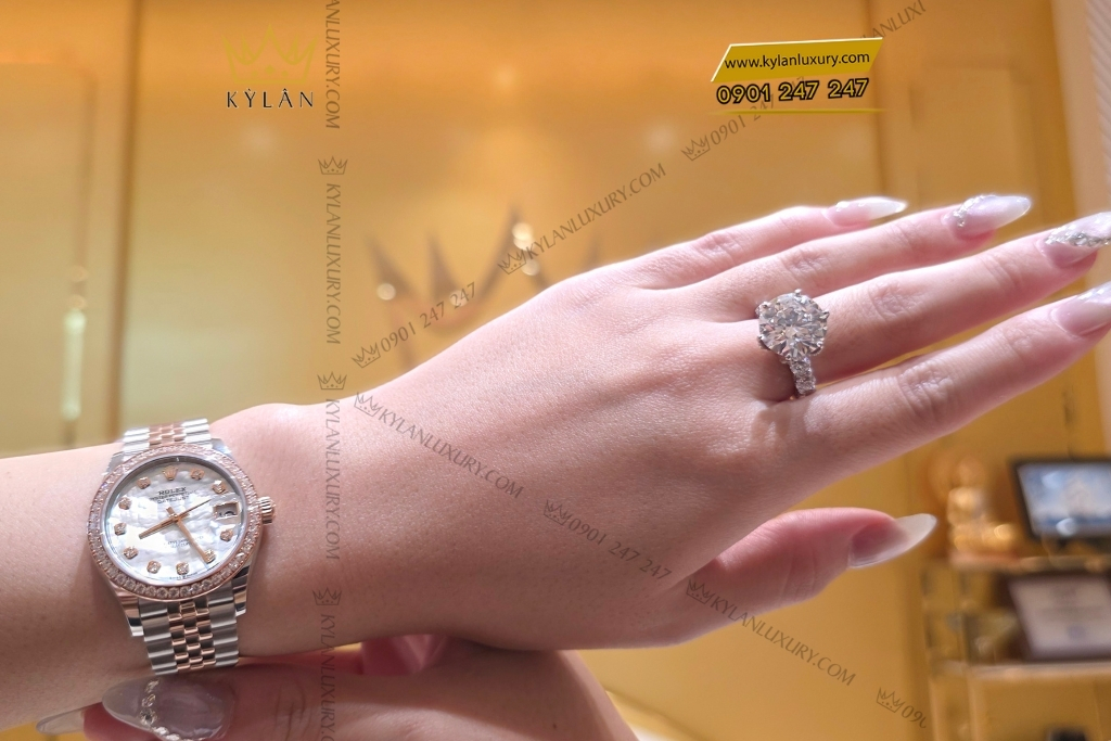 Kỳ Lân Luxury dong ho rolex datejust 31 278381 mat kham trai 12 Đồng hồ Rolex Datejust 31 278381RBR-0026 mặt khảm trai