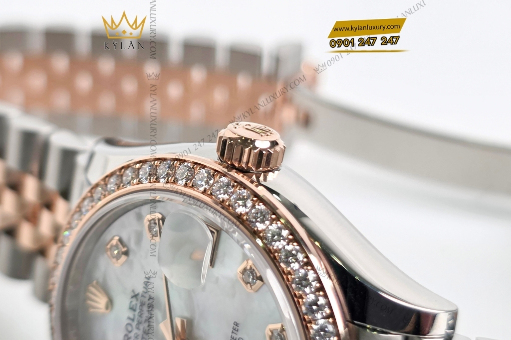 Kỳ Lân Luxury dong ho rolex datejust 31 278381 mat kham trai 7 Đồng hồ Rolex Datejust 31 278381RBR-0026 mặt khảm trai