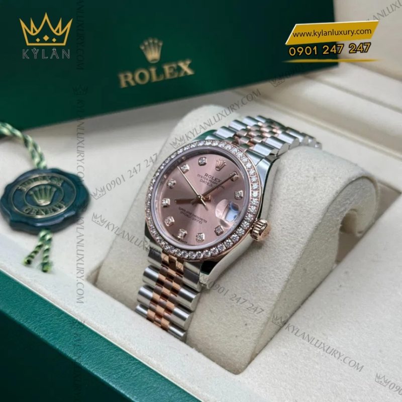 Đồng hồ Rolex Datejust 31 278381RBR-0024 mặt số hồng nạm kim cương