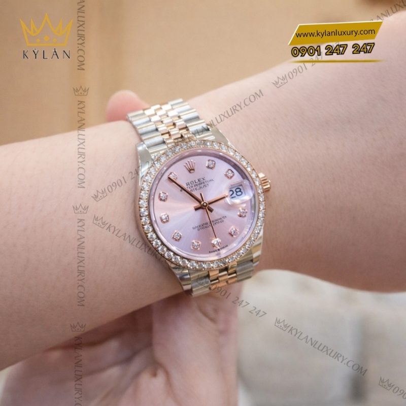 Đồng hồ Rolex Datejust 31 278381RBR-0024 mặt số hồng nạm kim cương