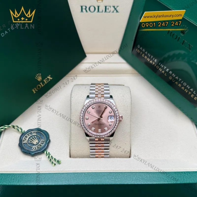 Đồng hồ Rolex Datejust 31 278381RBR-0024 mặt số hồng nạm kim cương