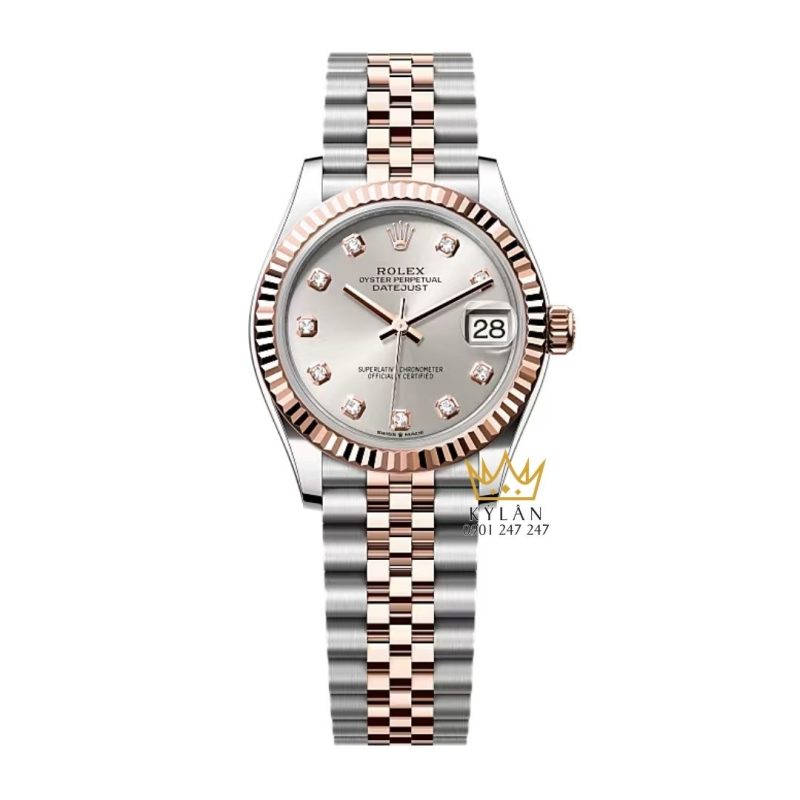 Đồng hồ Rolex Datejust 31 278271-0016 màu bạc, cọc số nạm kim cương
