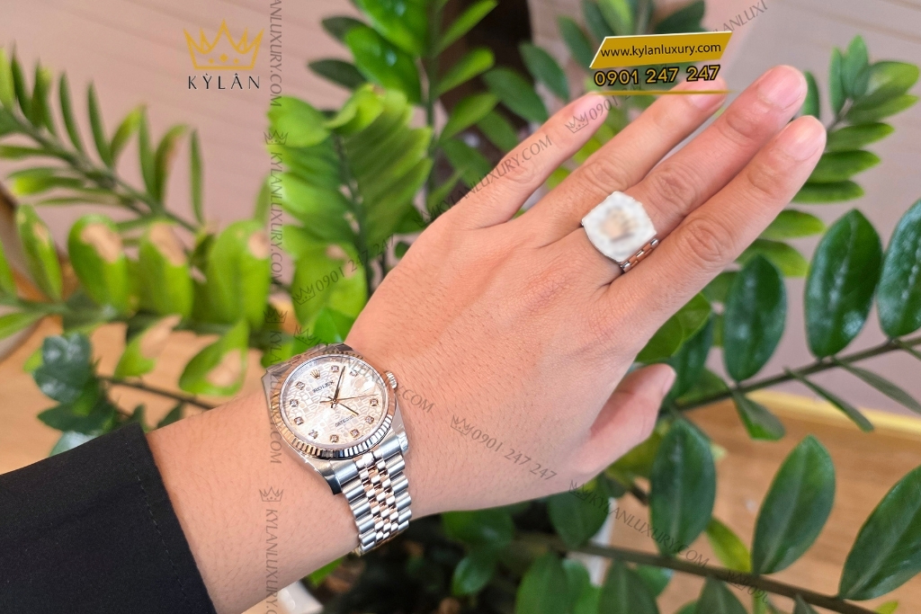 Kỳ Lân Luxury dong ho rolex datejust 36 116231 mat so vi tinh 10 Đồng hồ Rolex Datejust 36 mặt số vi tính trắng 116231-0059