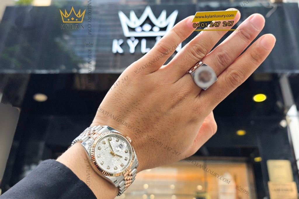 Kỳ Lân Luxury dong ho rolex datejust 36 116231 mat so vi tinh 12 Đồng hồ Rolex Datejust 36 mặt số vi tính trắng 116231-0059