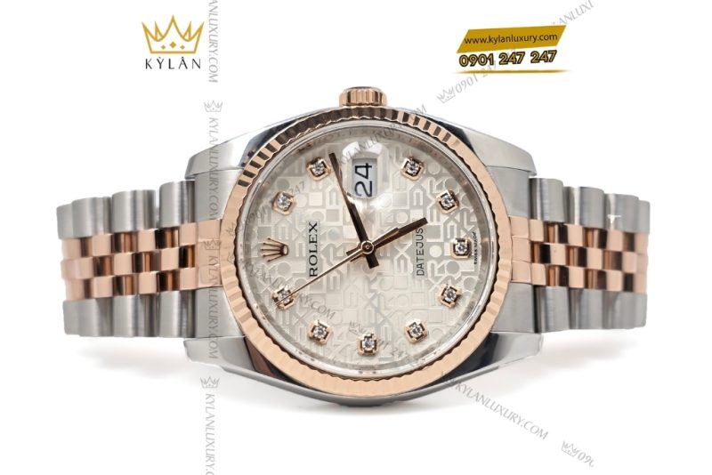 Đồng hồ Rolex Datejust 36 mặt số vi tính trắng 116231-0059