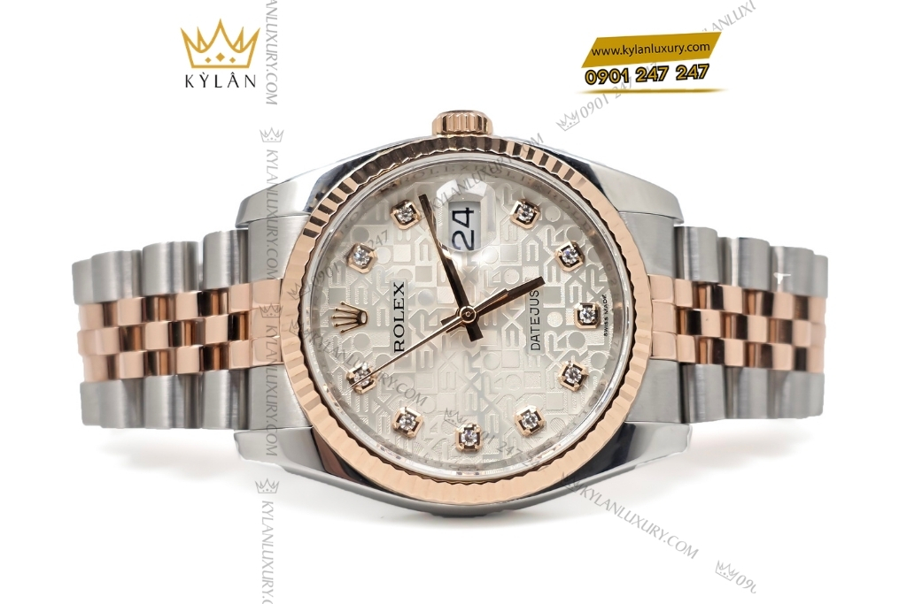 Kỳ Lân Luxury dong ho rolex datejust 36 116231 mat so vi tinh 6 Đồng hồ Rolex Datejust 36 mặt số vi tính trắng 116231-0059