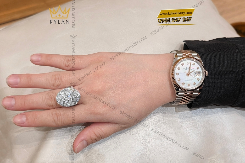 Kỳ Lân Luxury dong ho rolex datejust 36 126231 0021 9 Đồng hồ Rolex Datejust 36 126231-0021 mặt khảm trai