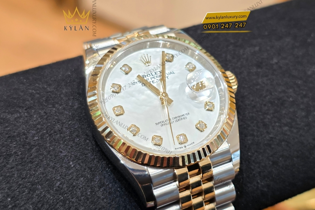 Kỳ Lân Luxury dong ho rolex datejust 36 126233 mat so kham trai 14 Đồng hồ Rolex Datejust 36 126233-0023 mặt số khảm trai