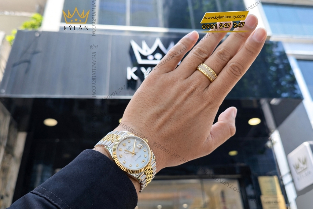 Kỳ Lân Luxury dong ho rolex datejust 36 126233 mat so kham trai 4 Đồng hồ Rolex Datejust 36 126233-0023 mặt số khảm trai