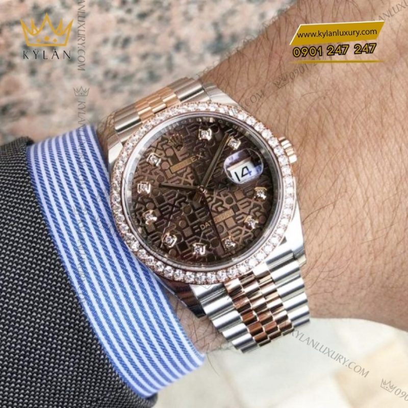 Đồng hồ Rolex Datejust 36 mặt vi tính nâu 126281RBR-0013
