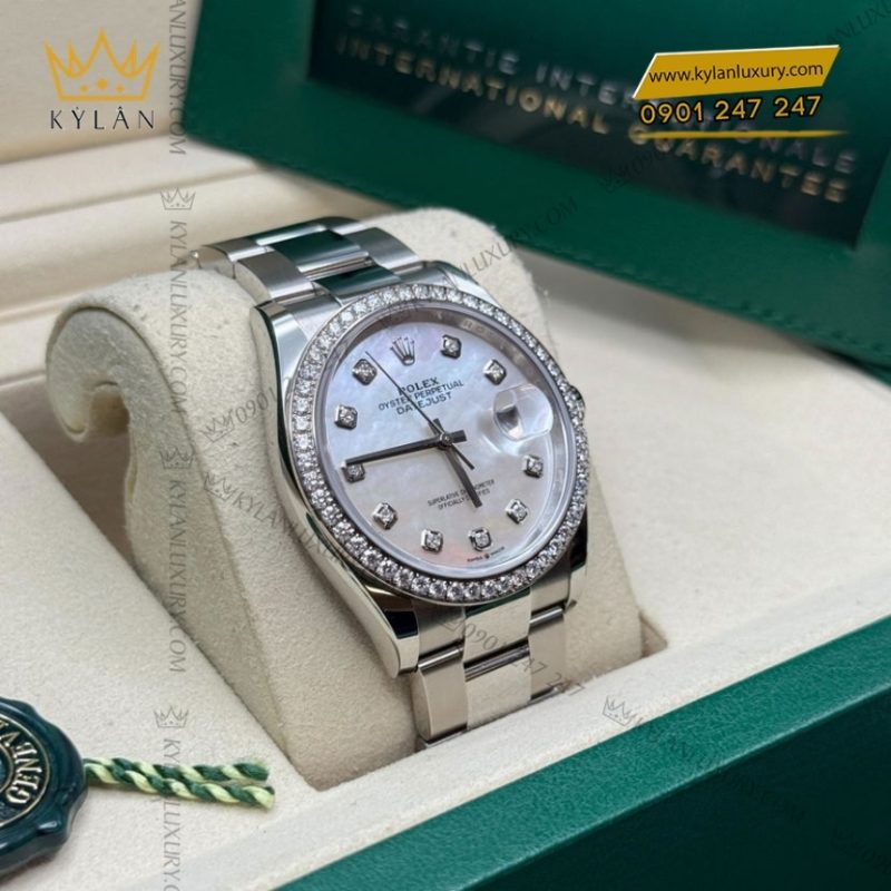 Đồng hồ Rolex Datejust 36 xà cừ vành kim 126284RBR-0012