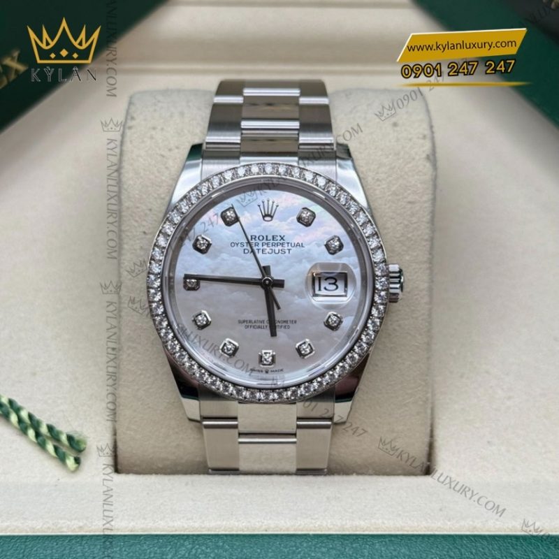 Đồng hồ Rolex Datejust 36 xà cừ vành kim 126284RBR-0012