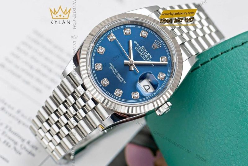 Đồng hồ Rolex Datejust 36 Xanh Navy Cọc Số Kim Cương 126234-0037
