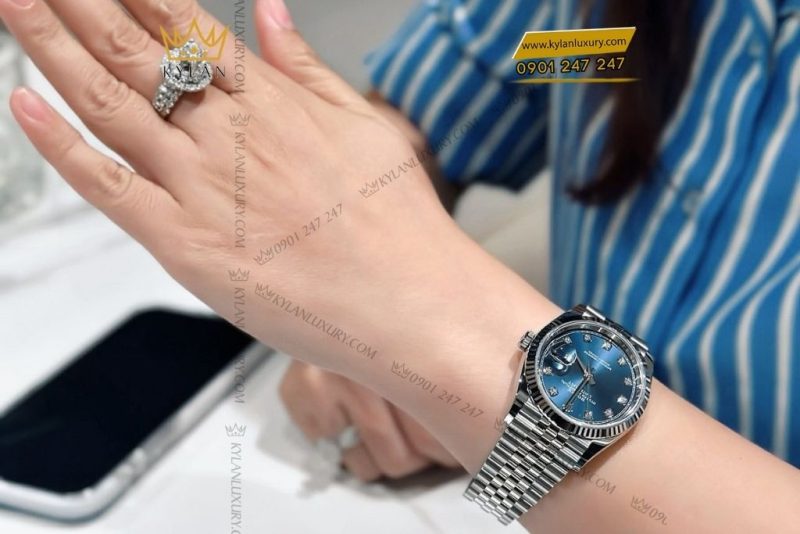 Đồng hồ Rolex Datejust 36 Xanh Navy Cọc Số Kim Cương 126234-0037
