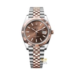 Đồng hồ Rolex Datejust 41 mặt chocolate cọc dạ quang 126331-0002