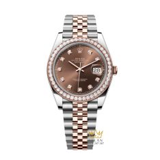 Đồng hồ Rolex Datejust 41 mặt chocolate custom vành kim cương 126331