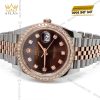 Đồng hồ Rolex Datejust 41 126331 mặt Chocolate vành bezel custom kim cương