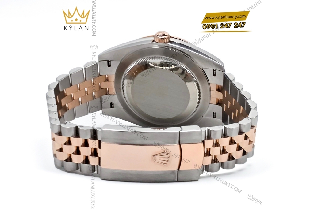 Kỳ Lân Luxury dong ho rolex datejust 41 126331 custom kim cuong 7 Đồng hồ Rolex Datejust 41 126331 mặt Chocolate vành bezel custom kim cương