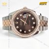 Đồng hồ Rolex Datejust 41 126331 mặt Chocolate vành bezel custom kim cương