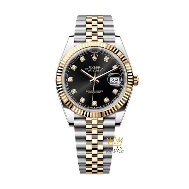 Đồng hồ Rolex Datejust 41 126333-0006 mặt số đen, cọc số kim cương