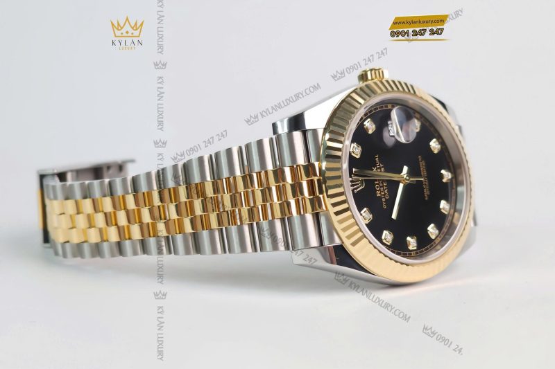 Đồng hồ Rolex Datejust 41 126333-0006 mặt số đen, cọc số kim cương