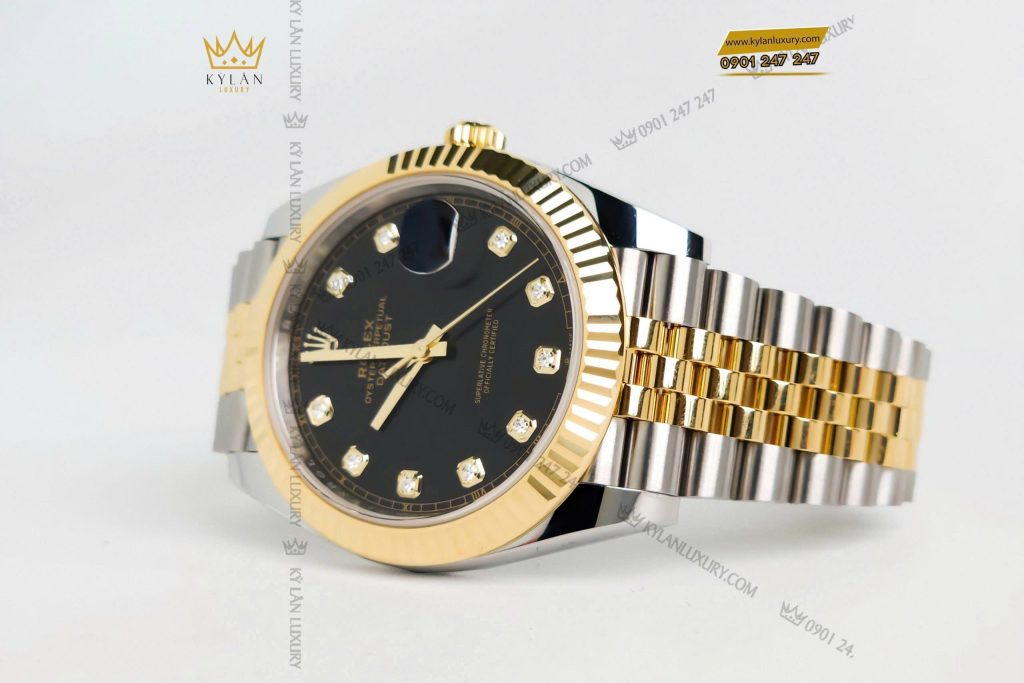 Kỳ Lân Luxury dong ho rolex datejust 41 126333 0006 mat so den 3 Đồng hồ Rolex Datejust 41 126333-0006 mặt số đen, cọc số kim cương