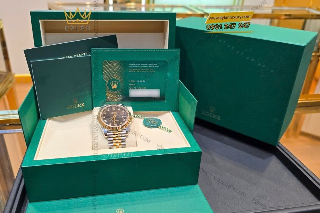Kỳ Lân Luxury dong ho rolex datejust 41 126333 0006 mat so den 6 Đồng hồ Rolex Datejust 41 126333-0006 mặt số đen, cọc số kim cương