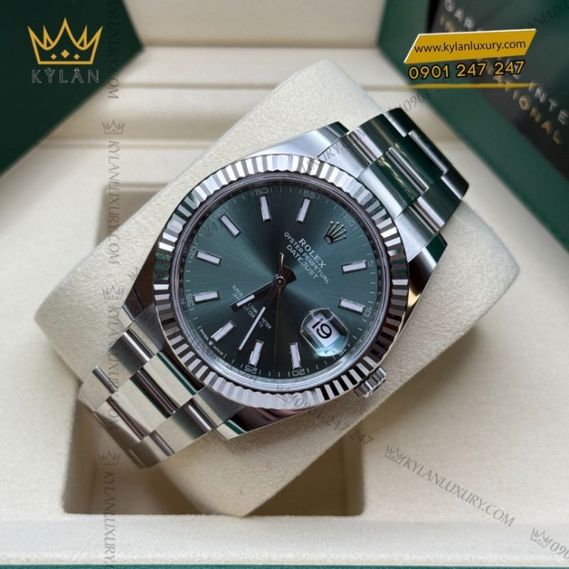 Đồng hồ Rolex Datejust 41 mặt xanh mint dây oyster 126334-0027