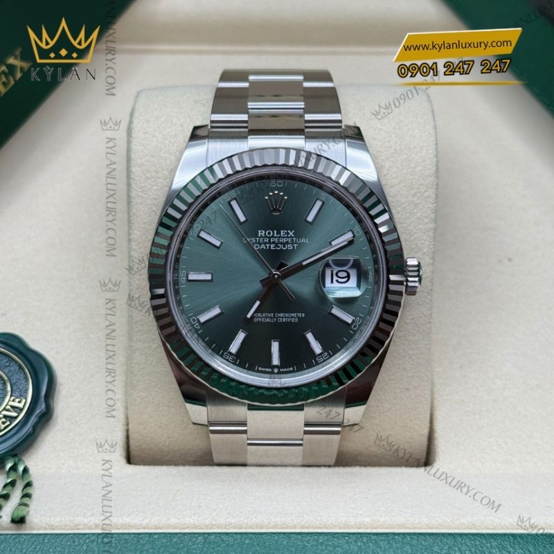 Đồng hồ Rolex Datejust 41 mặt xanh mint dây oyster 126334-0027