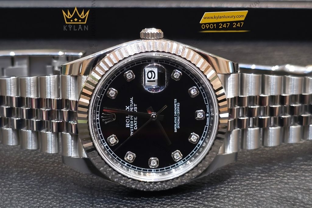 Kỳ Lân Luxury dong ho rolex datejust 41 126334 mat so den 10 Đồng hồ Rolex Datejust 41 126334-0012 mặt số đen