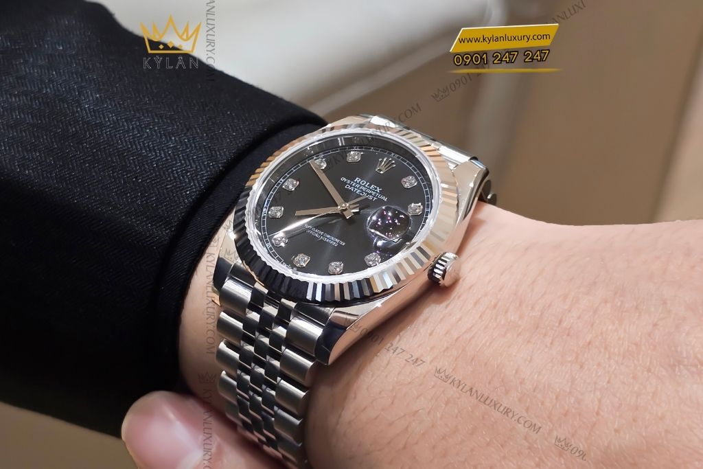 Kỳ Lân Luxury dong ho rolex datejust 41 126334 mat so den 14 Đồng hồ Rolex Datejust 41 126334-0012 mặt số đen