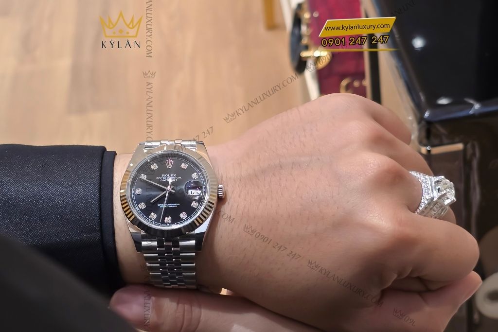 Kỳ Lân Luxury dong ho rolex datejust 41 126334 mat so den 15 Đồng hồ Rolex Datejust 41 126334-0012 mặt số đen