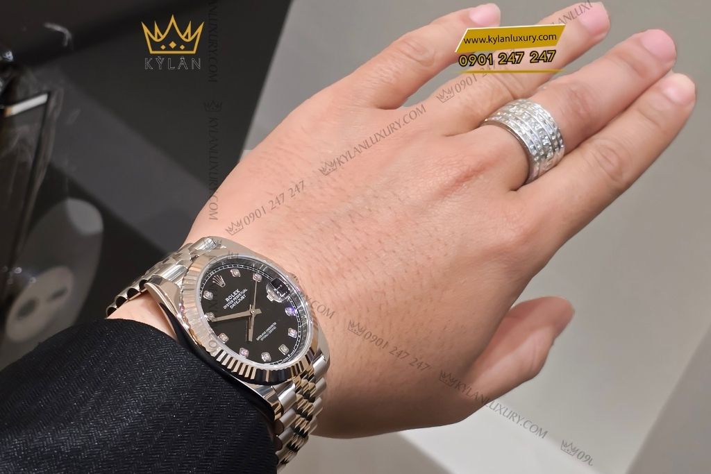 Kỳ Lân Luxury dong ho rolex datejust 41 126334 mat so den 16 Đồng hồ Rolex Datejust 41 126334-0012 mặt số đen