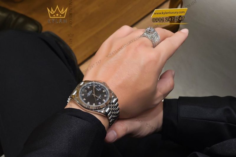 Đồng hồ Rolex Datejust 41 126334-0012 mặt số đen