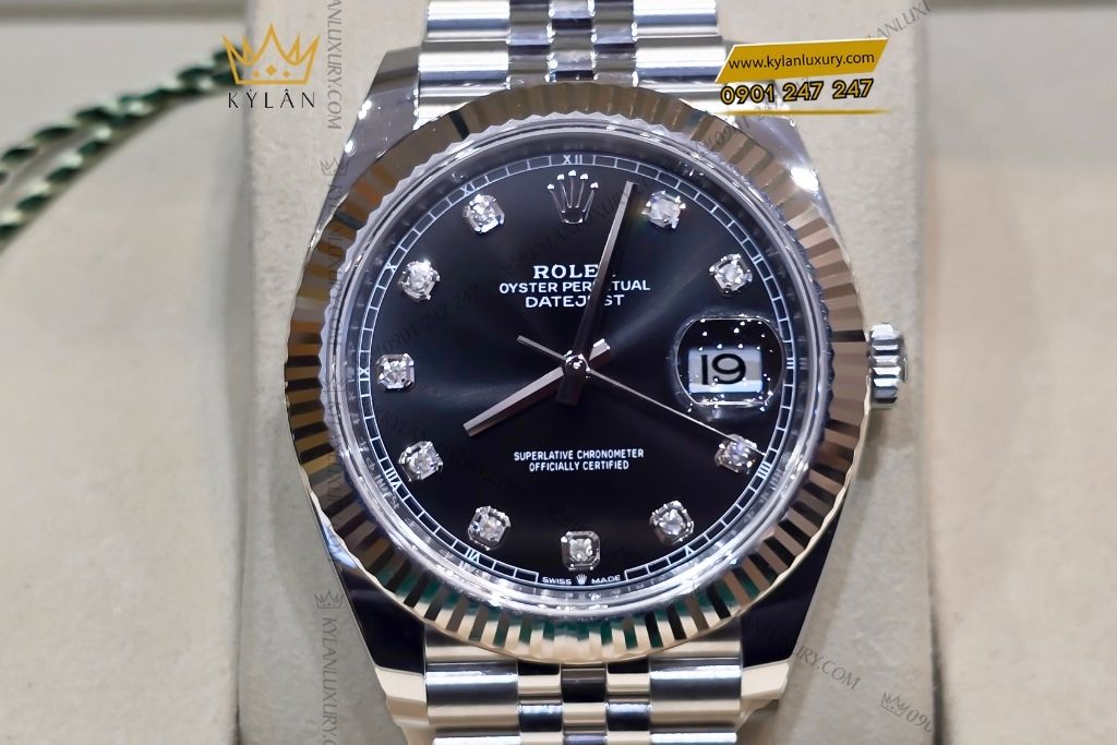 Kỳ Lân Luxury dong ho rolex datejust 41 126334 mat so den 8 1 Đồng hồ Rolex Datejust 41 126334-0012 mặt số đen