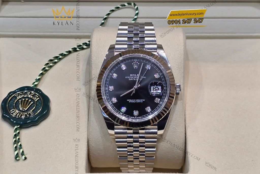 Kỳ Lân Luxury dong ho rolex datejust 41 126334 mat so den 9 Đồng hồ Rolex Datejust 41 126334-0012 mặt số đen