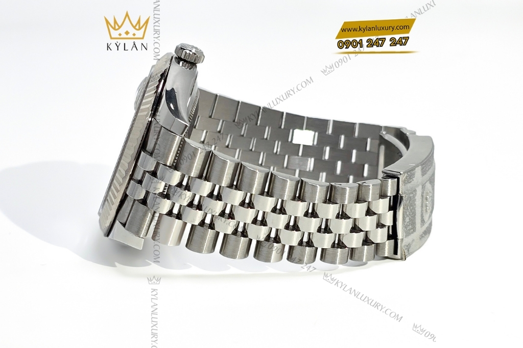 Kỳ Lân Luxury dong ho rolex datejust 41 mm126334 0016 mat xanh navy coc so kim cuong 6 Đồng hồ Rolex Datejust 41 126334-0016 mặt xanh navy cọc số kim cương