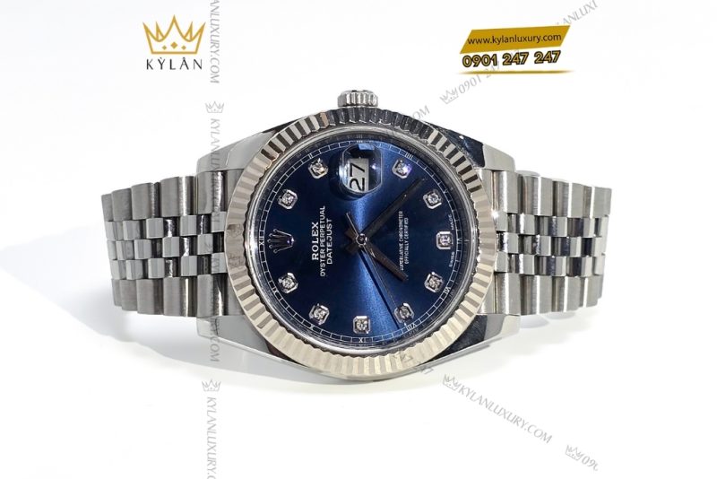 Đồng hồ Rolex Datejust 41 126334-0016 mặt xanh navy cọc số kim cương