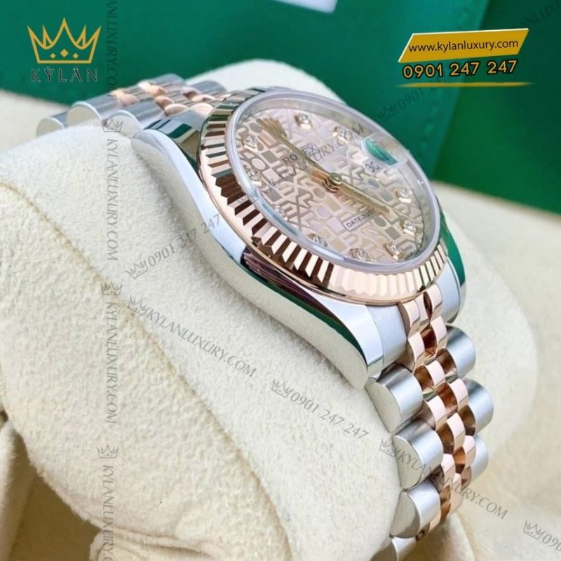 Đồng Hồ Rolex DateJust Demi Vàng Hồng Mặt Vi Tính 116231
