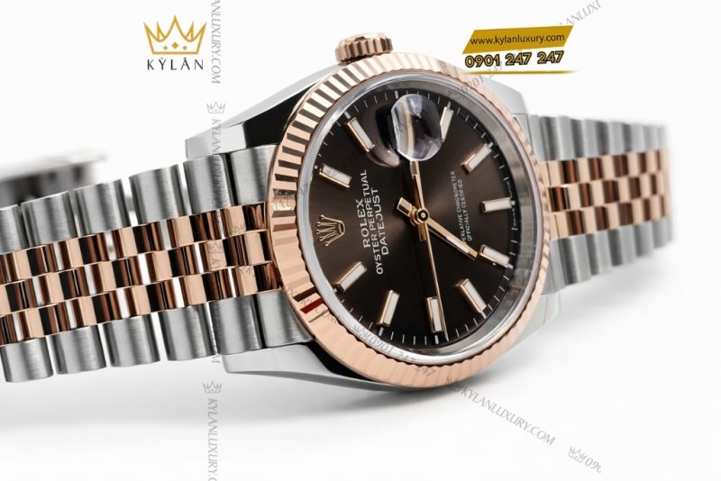Đồng hồ Rolex Datejust 36 chocolate cọc dạ quang 126231-0043