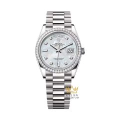 Đồng hồ Rolex Day Date 36 mặt xà cừ vành kim cương 128349RBR-0004