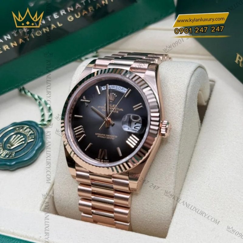 Đồng hồ Rolex Day-Date 40 228235-0055 mặt xám đen Ombré